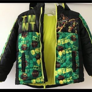 Ninja Turtle puffer jacket w/ hood Sz 5/6T